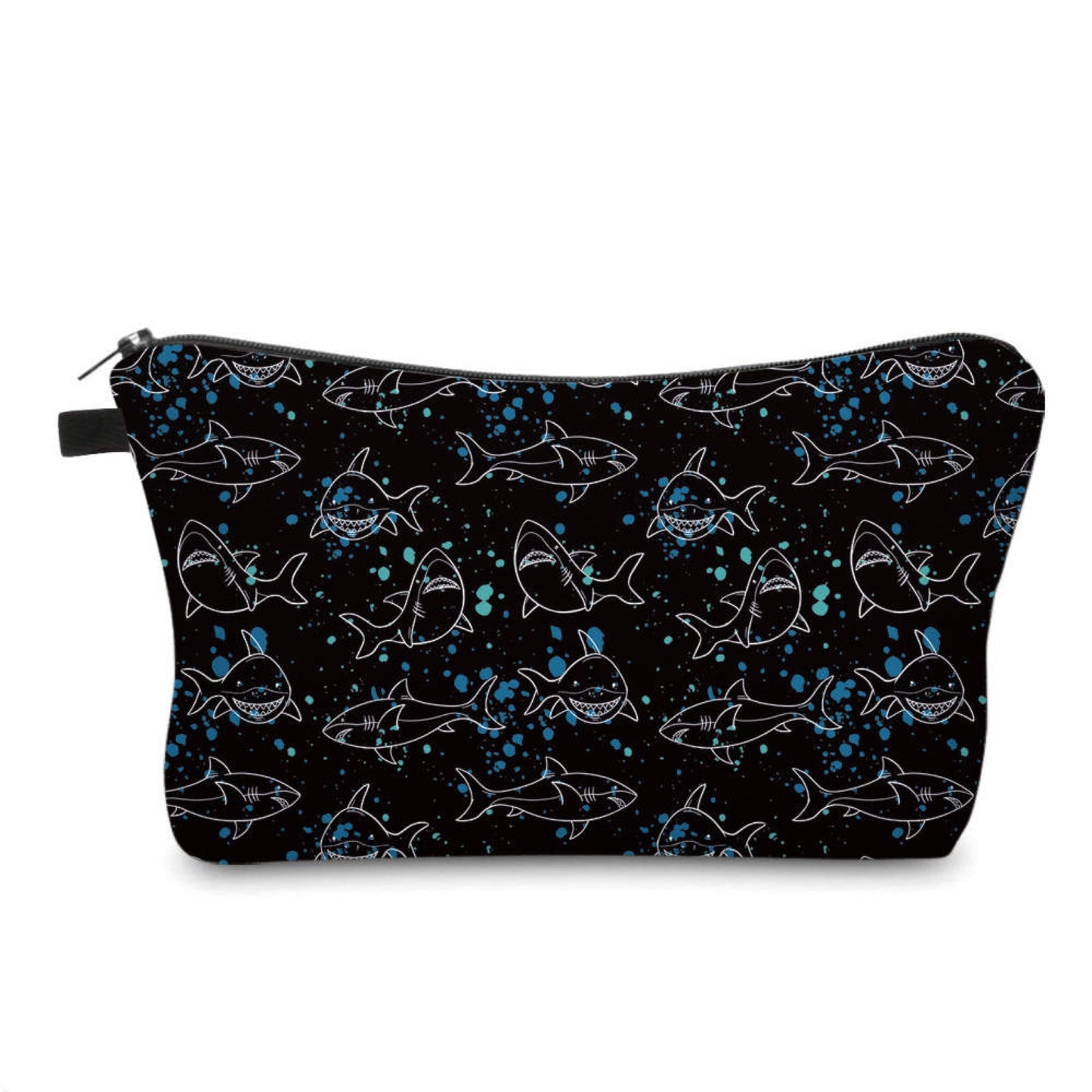 Sharks on Black - Water-Resistant Multi-Use Pouch