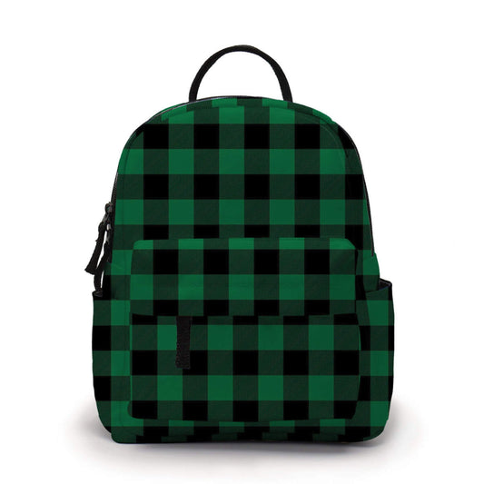 Buffalo Plaid Green - Water-Resistant Mini Backpack