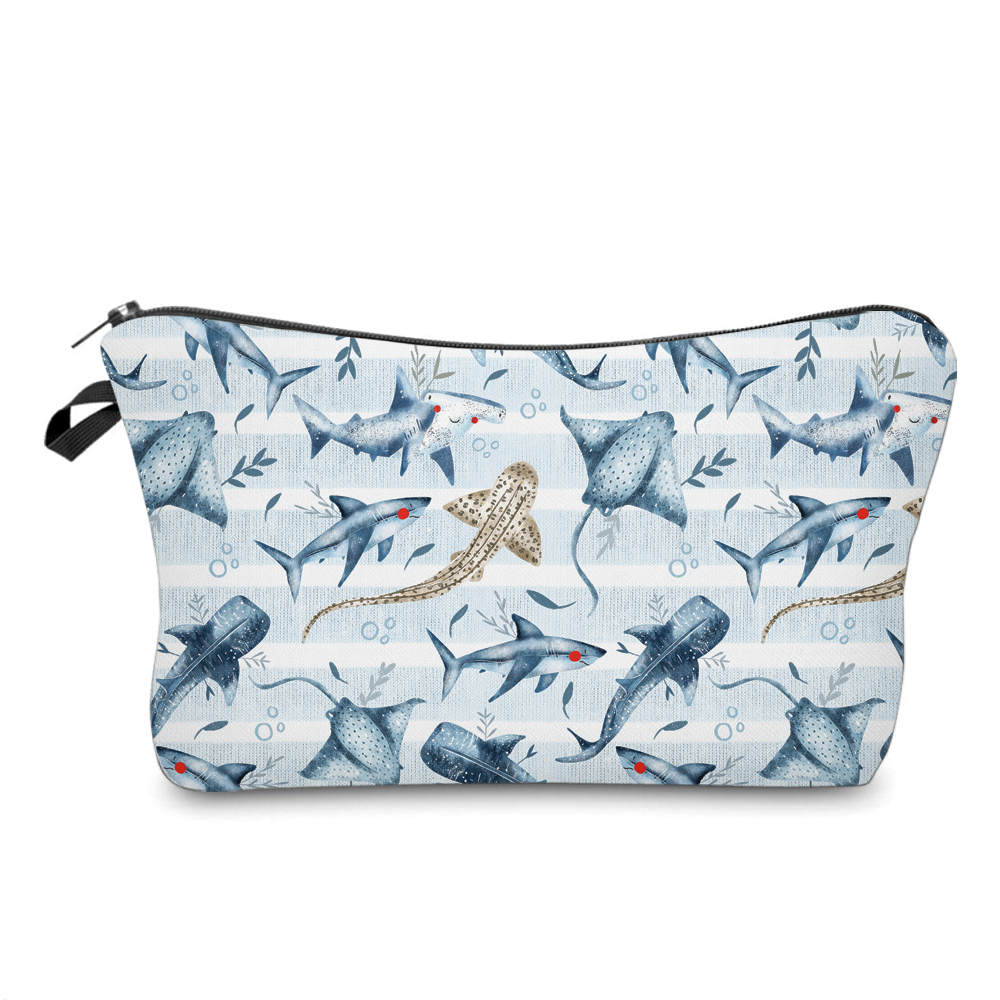 Blue Stripe Stingray Shark - Water-Resistant Multi-Use Pouch