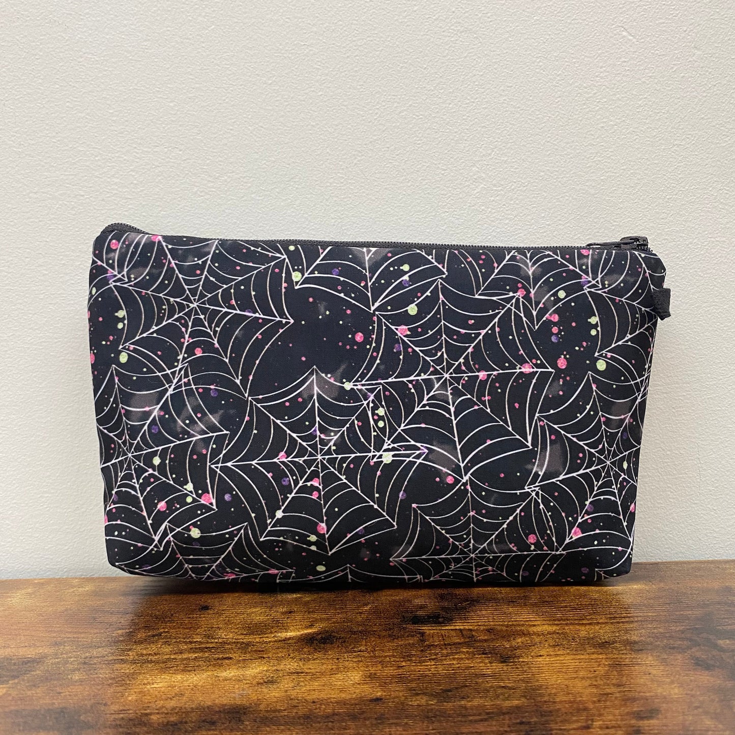 Splatter Black Spider Web - Water-Resistant Multi-Use Pouch