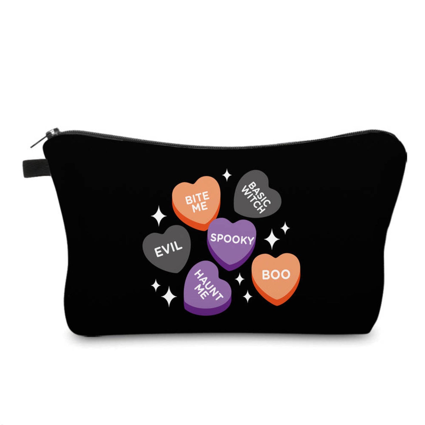 Spooky Conversation Hearts - Water-Resistant Multi-Use Pouch