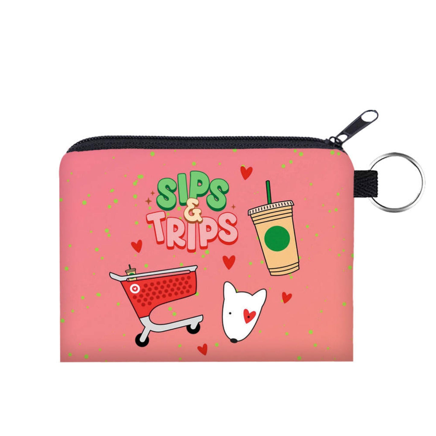 Sips & Trips - Water-Resistant Mini Pouch w/ Keyring