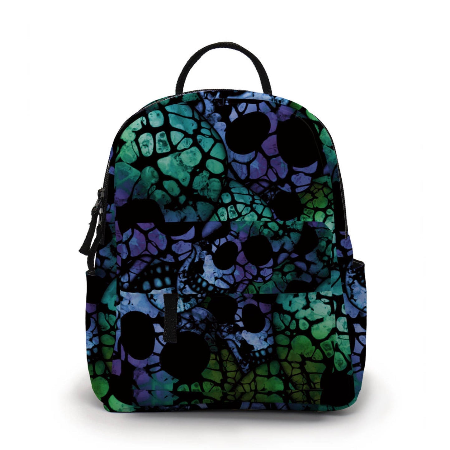 Blue Green Skull - Water-Resistant Mini Backpack