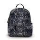 Grey Skull Faux Floral Faux Embroidery - Water-Resistant Mini Backpack