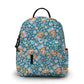 Coffee Blue Floral - Water-Resistant Mini Backpack