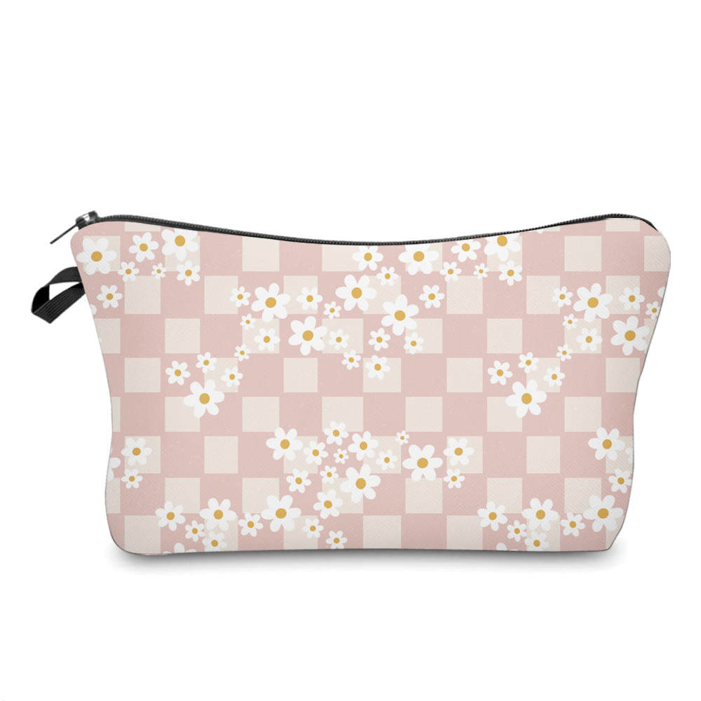 Floral Pink Check - Water-Resistant Multi-Use Pouch