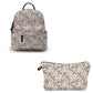 Baseball Bat Floral - Water-Resistant Mini Backpack & Pouch Set