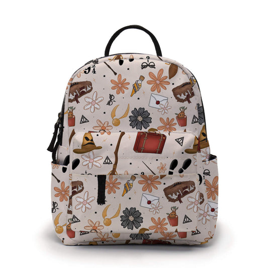 Magic Floral Suitcase  - Water-Resistant Mini Backpack