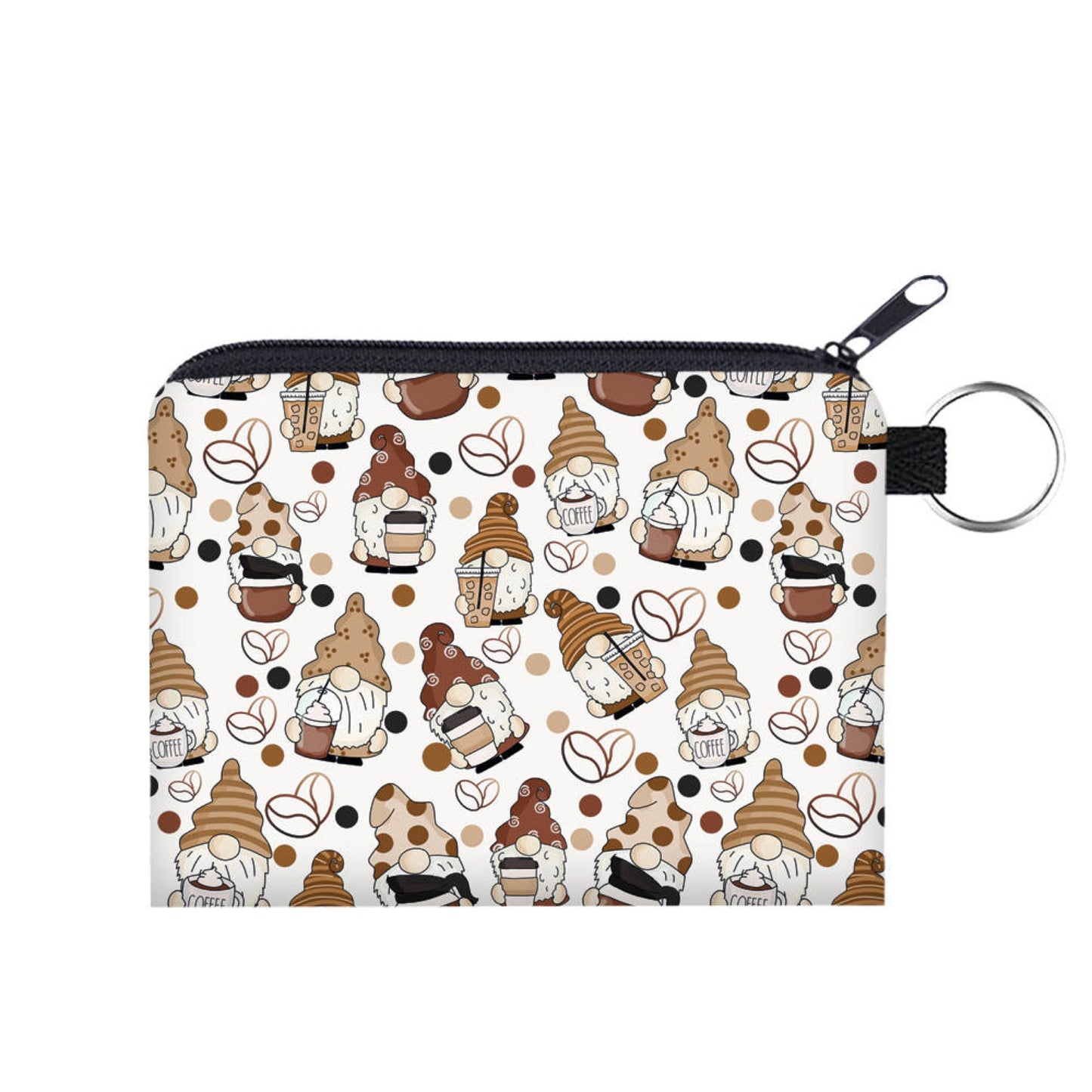 Coffee Gnomes - Water-Resistant Mini Pouch w/ Keyring