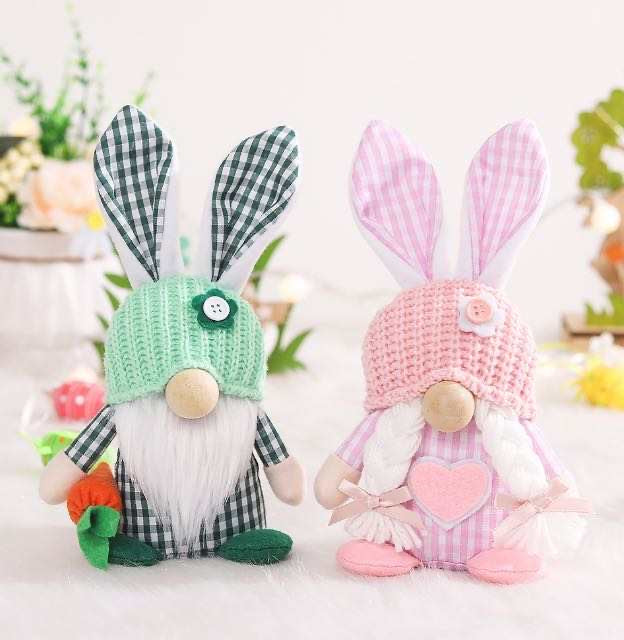 Gnome - Easter A - Gingham Plaid