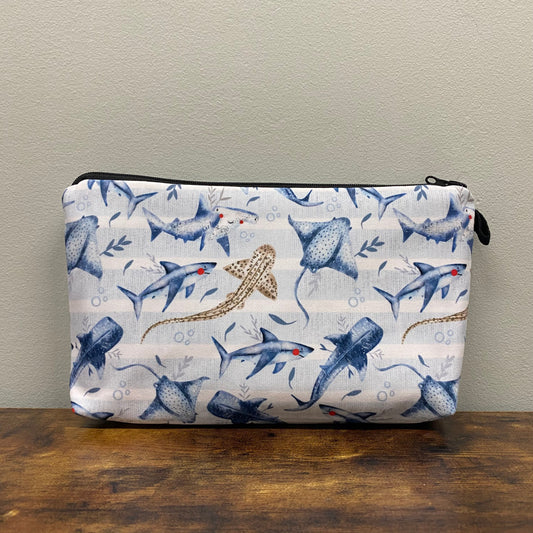 Blue Stripe Stingray Shark - Water-Resistant Multi-Use Pouch