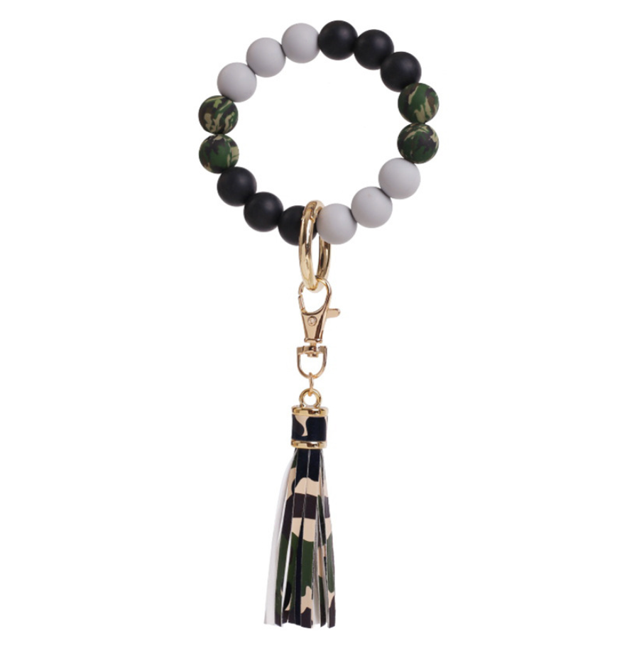 Silicone Bead Bracelet Keychain - New Designs