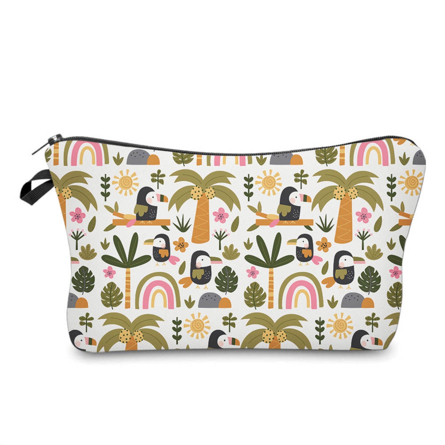 Toucan Palm Tree Rainbow - Water-Resistant Multi-Use Pouch