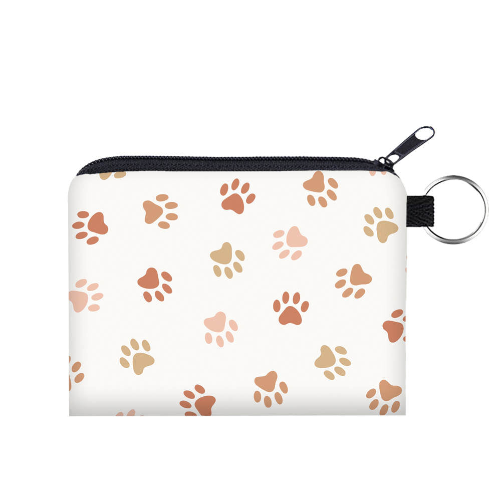 Dog Paw Tan - Water-Resistant Mini Pouch w/ Keyring
