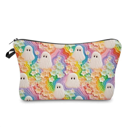 Ghost Pastel Rainbow Embroidery - Water-Resistant Multi-Use Pouch