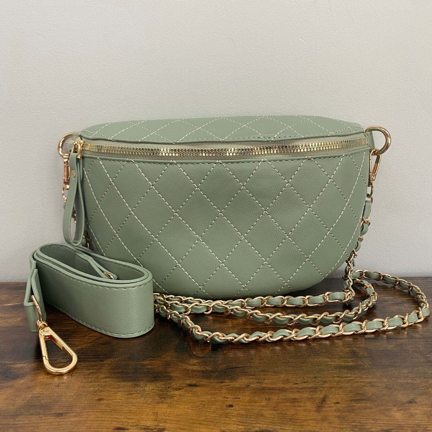 The Roni Sling Crossbody - Quilted Faux Leather