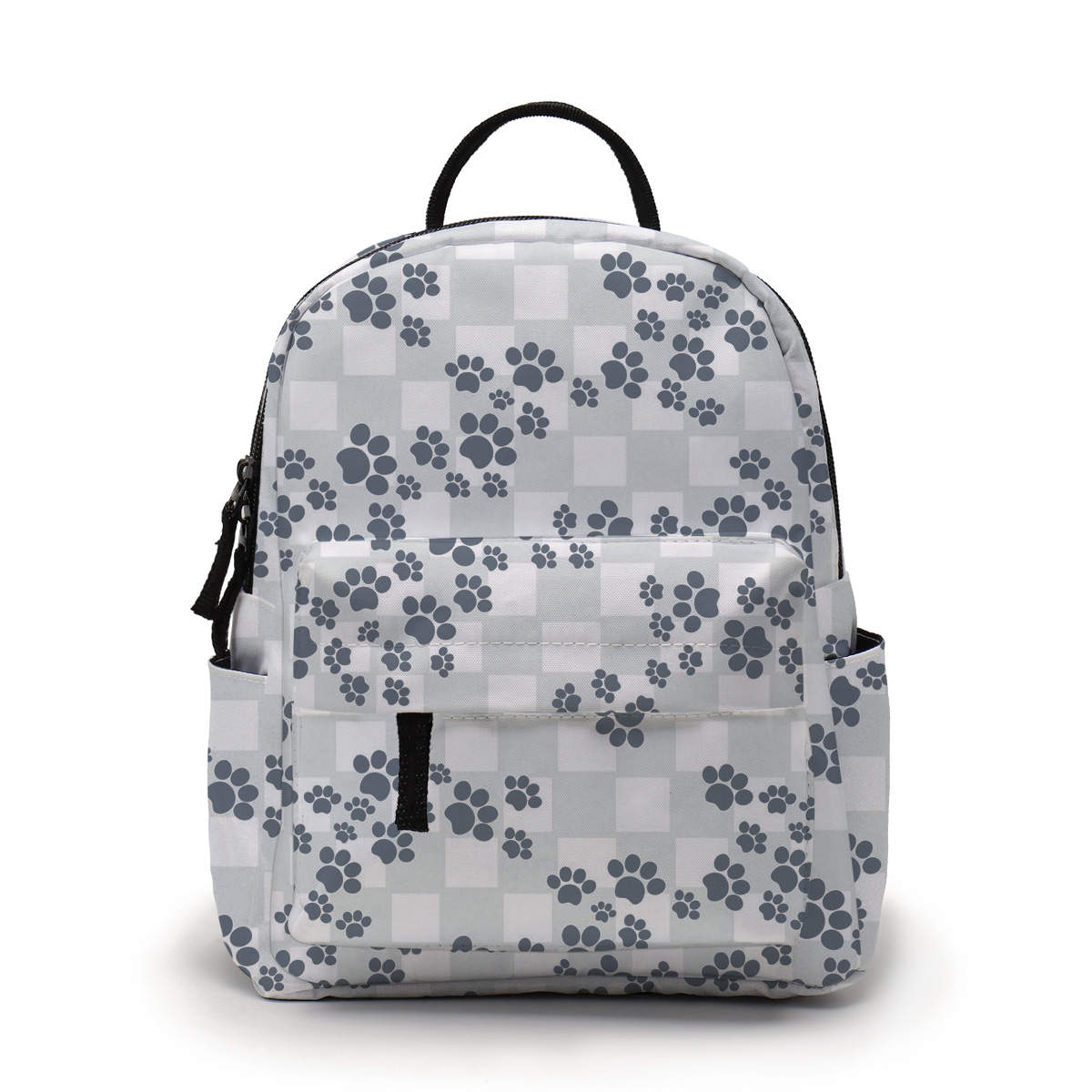 Paw Print Plaid- Water-Resistant Mini Backpack