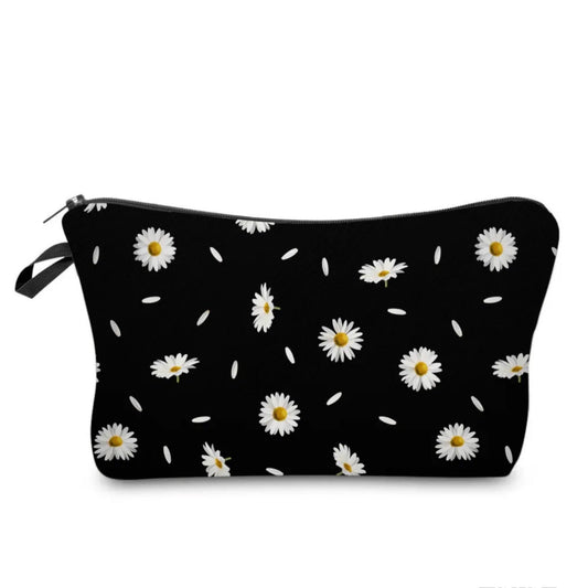 Daisy on Black - Water-Resistant Multi-Use Pouch