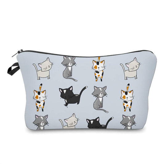 Cats on Blue  - Water-Resistant Multi-Use Pouch