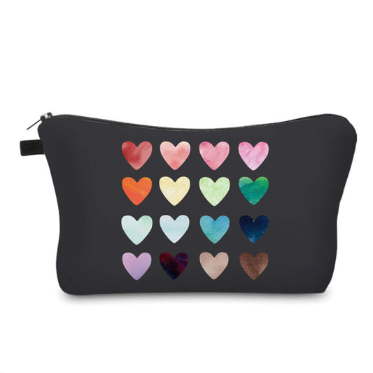 Hearts Colors Of The Rainbow - Water-Resistant Multi-Use Pouch