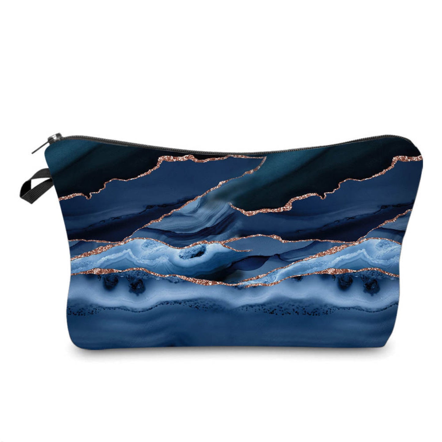Marble Deep Blue Glitter - Water-Resistant Multi-Use Pouch