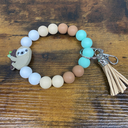 Silicone Bracelet Keychain - Sloth