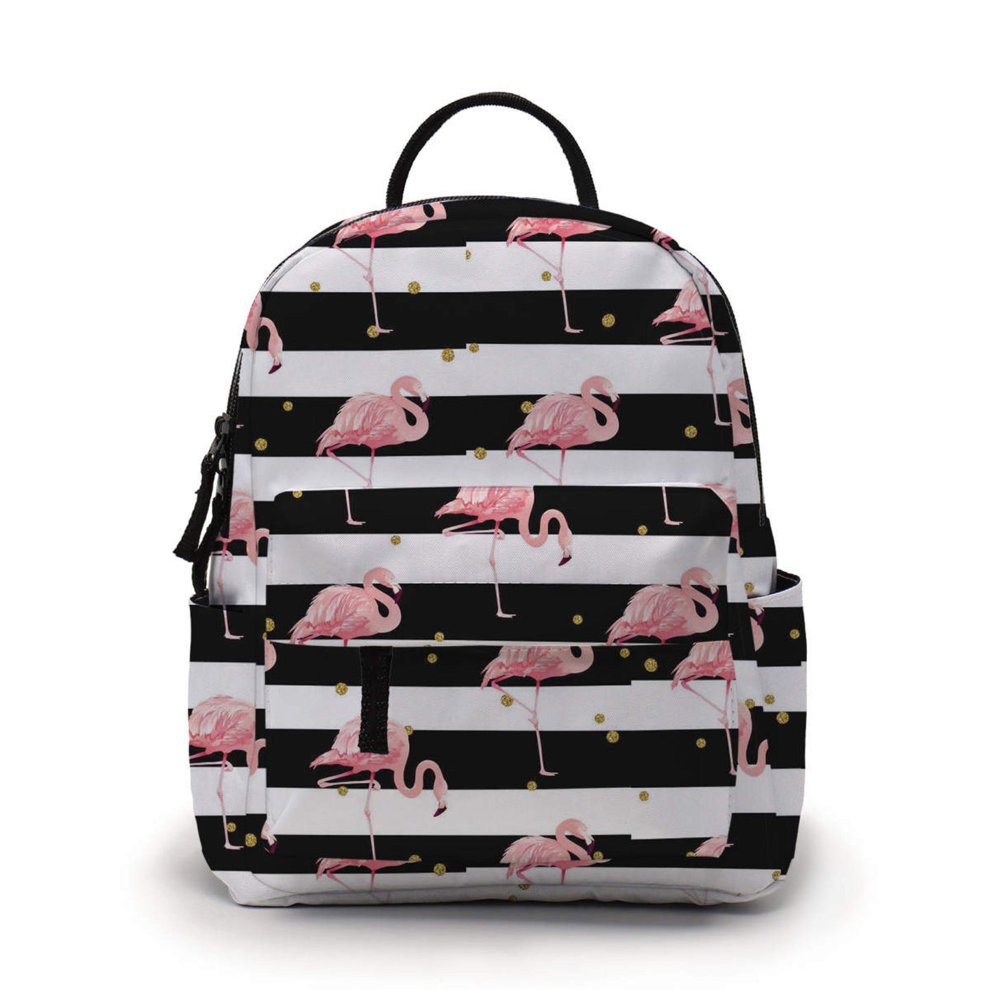 Flamingos & Stripes - Water-Resistant Mini Backpack