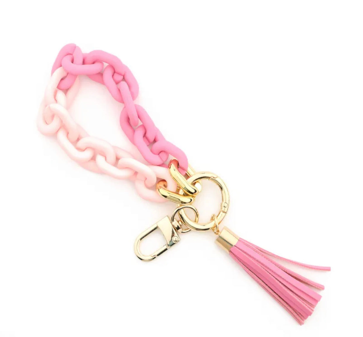 Link Bracelet Keychain with Tassel