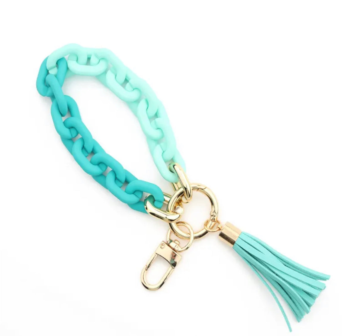 Link Bracelet Keychain with Tassel