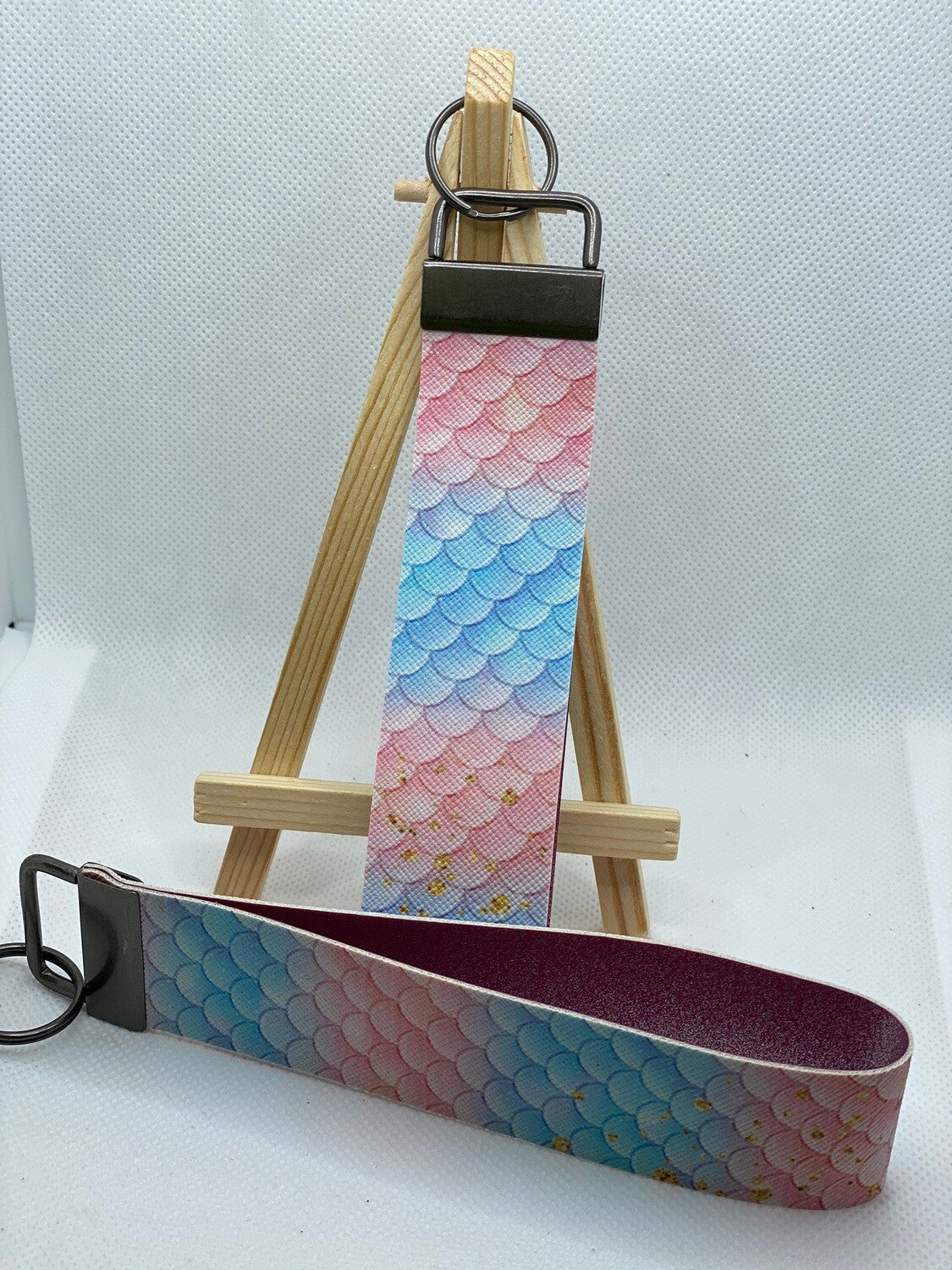 Cotton Candy Gold Mermaid Scales Wristlet