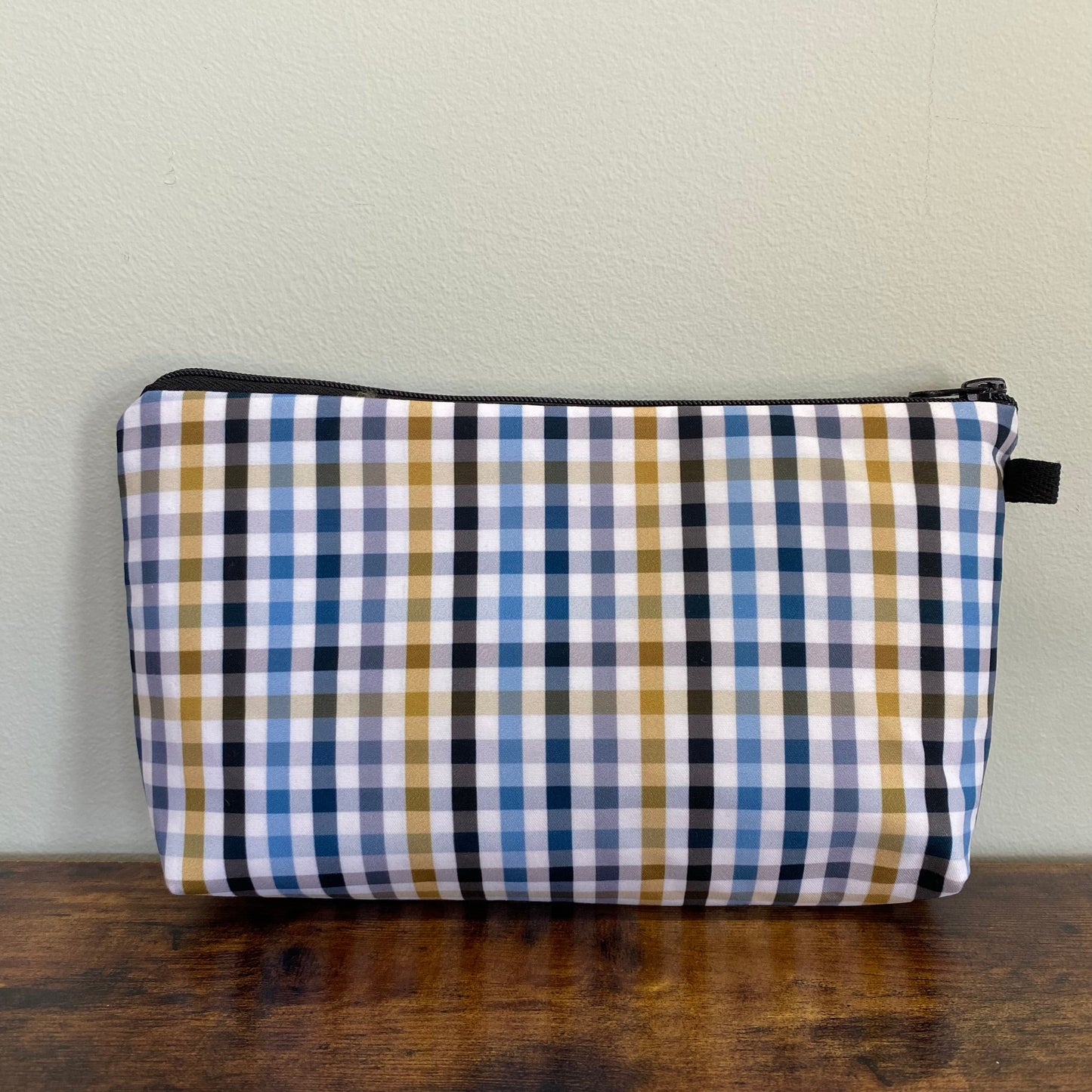 Plaid Blue Yellow - Water-Resistant Multi-Use Pouch