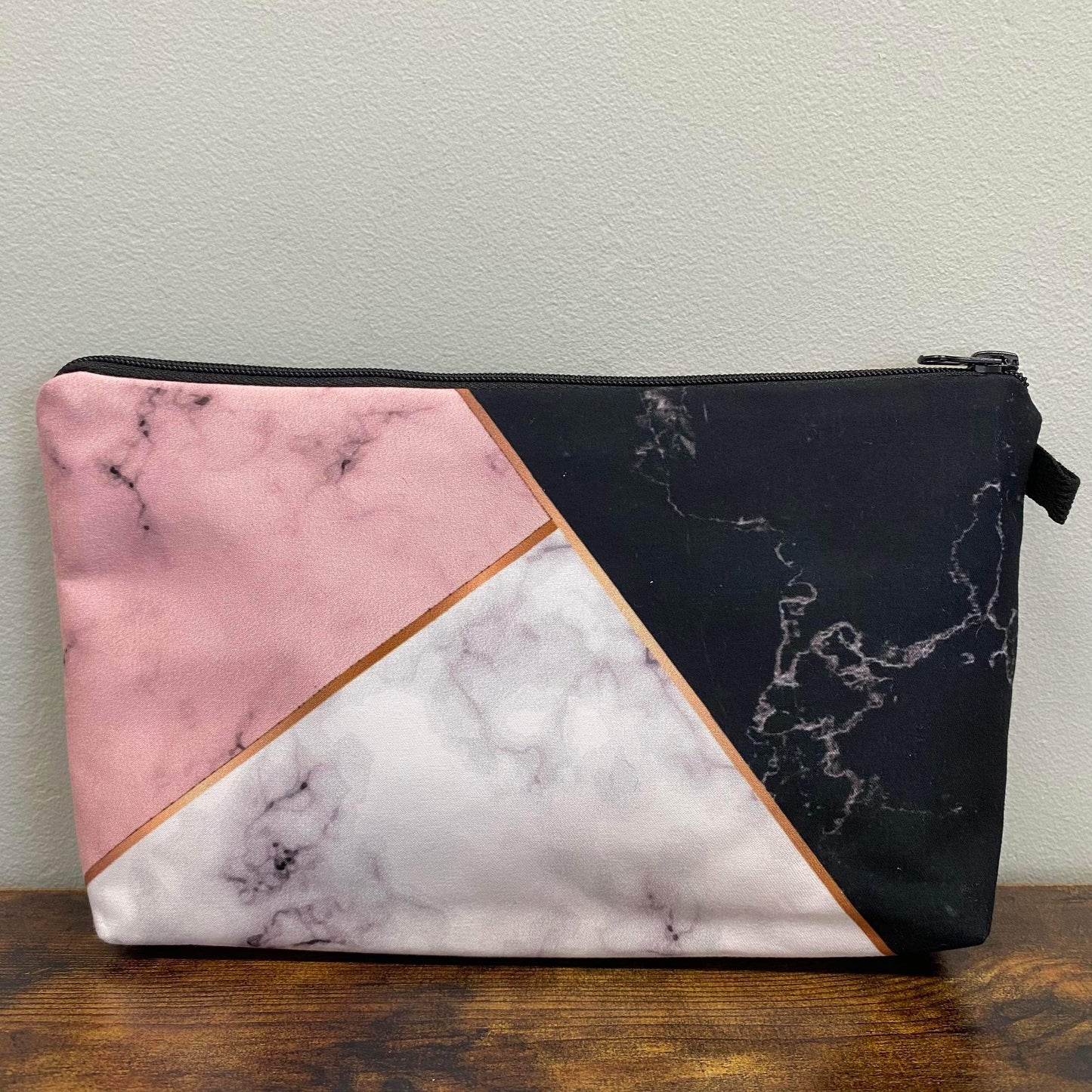 Marble Trio Black White Pink - Water-Resistant Multi-Use Pouch