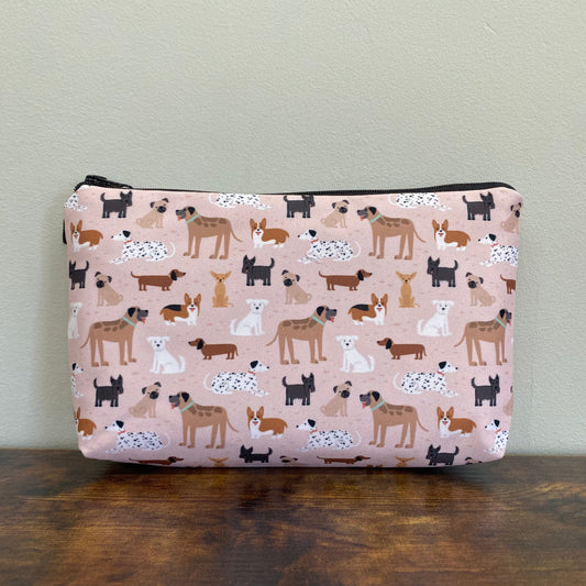 Puppies on Peach - Water-Resistant Multi-Use Pouch