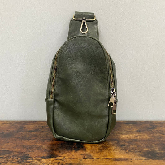 The Samantha Sling Crossbody - Dark Olive