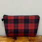 Dark Red Plaid - Water-Resistant Multi-Use Pouch