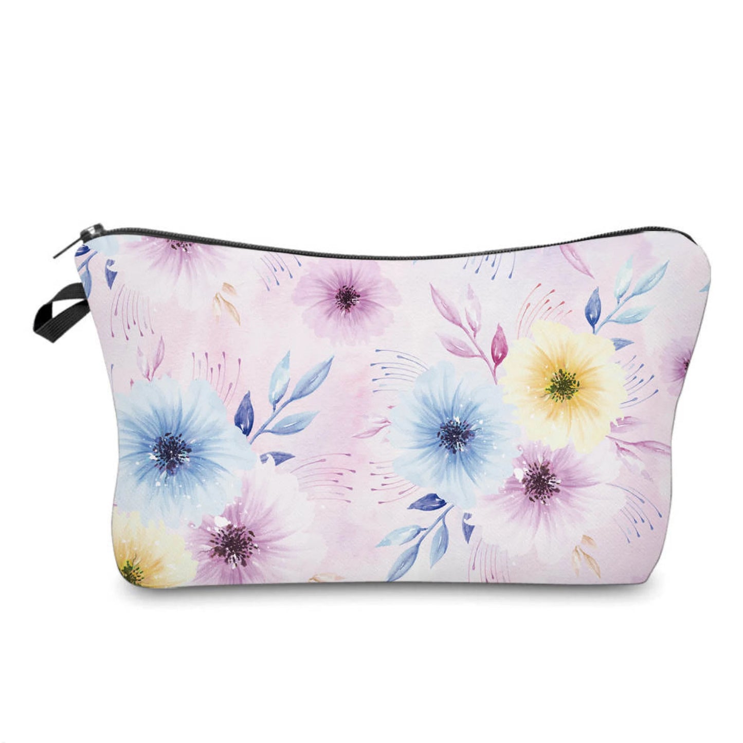 Pink Purple Yellow Watercolor Floral - Water-Resistant Multi-Use Pouch