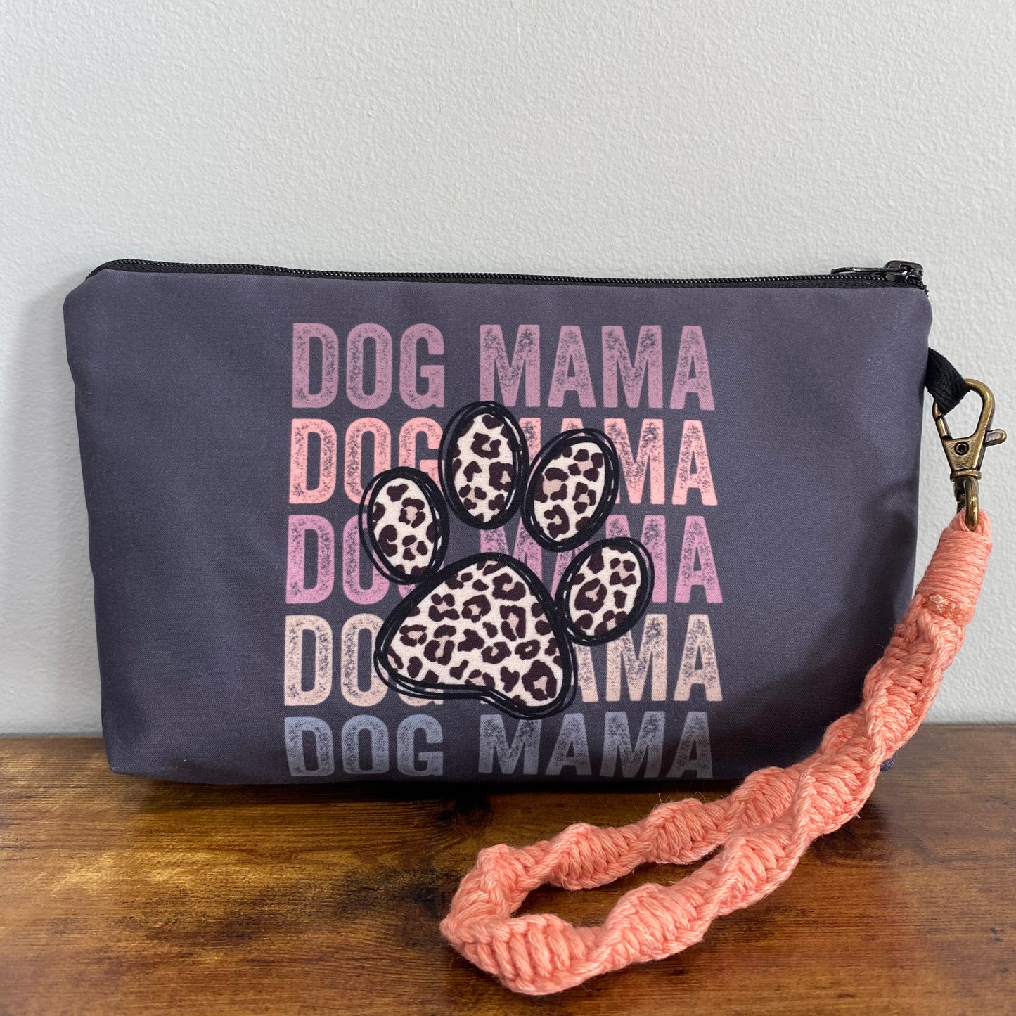 Dog Mama Charcoal Paw - Water-Resistant Multi-Use Pouch
