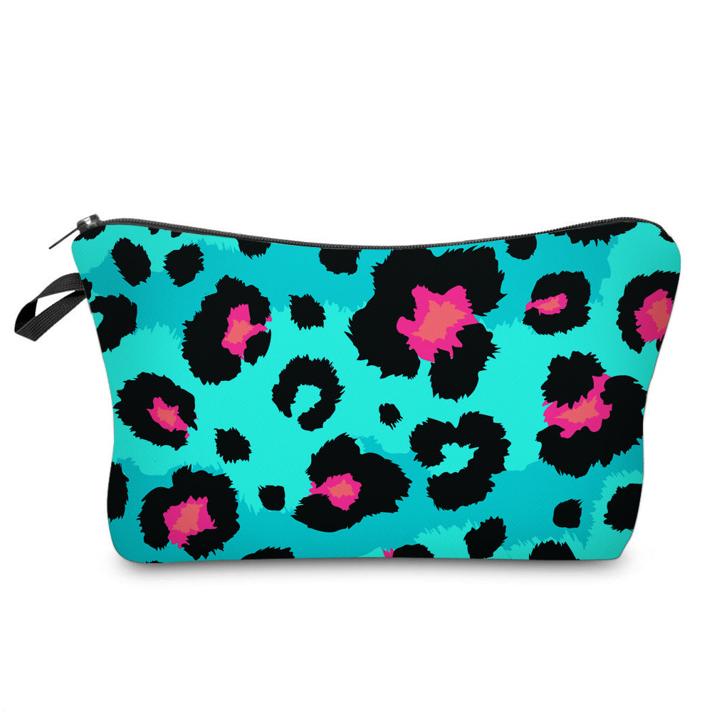 Teal & Pink Animal Print - Water-Resistant Multi-Use Pouch
