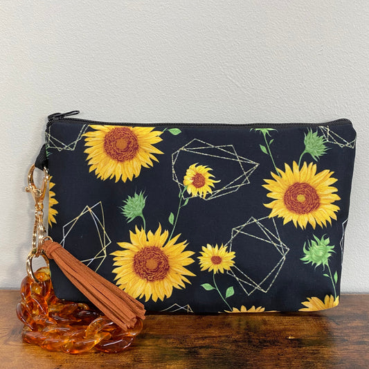 Geometric Sunflower - Water-Resistant Multi-Use Pouch