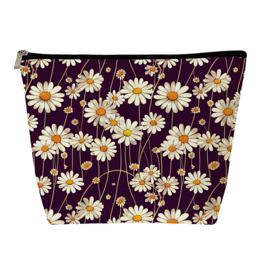 Dark Purple Daisy - Water-Resistant Multi-Use XL Pouch