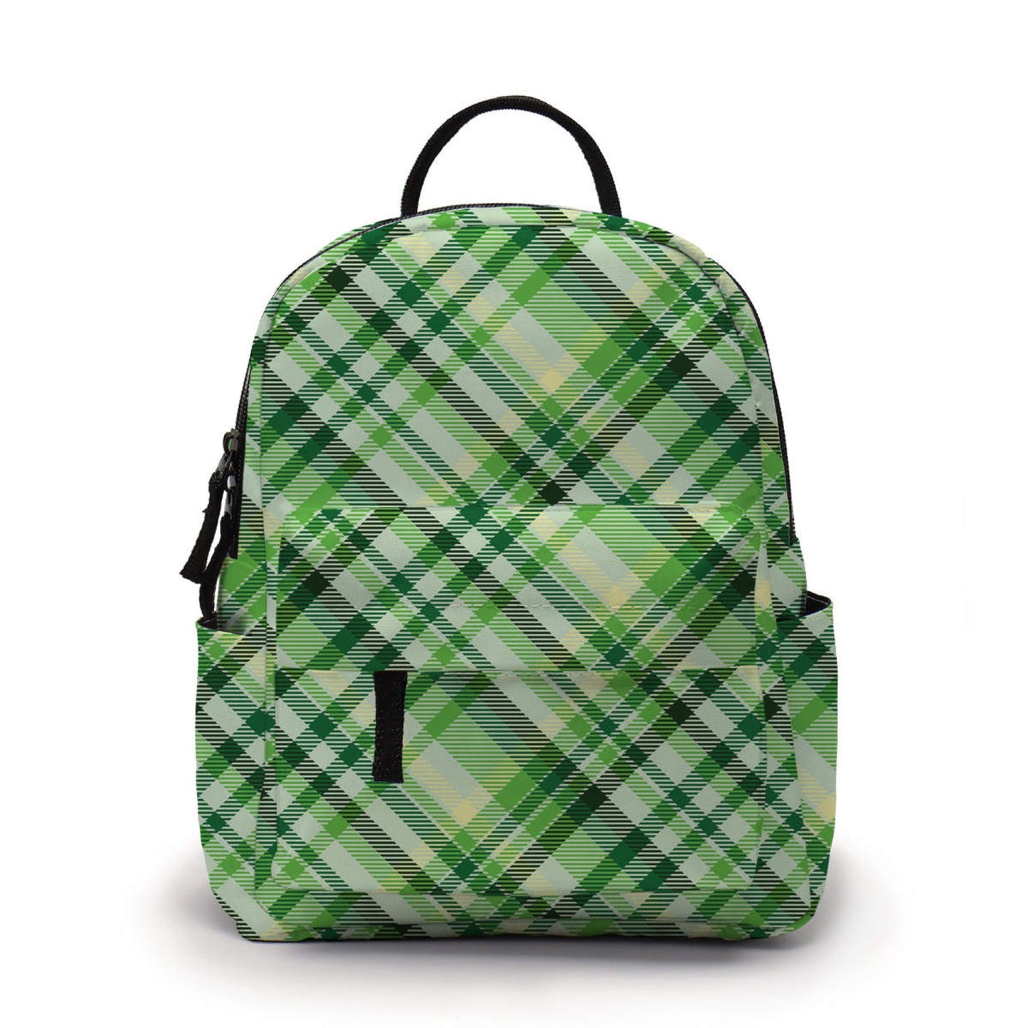 Green Tartan Plaid - Water-Resistant Mini Backpack