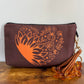 Heart Sunflower on Brown - Water-Resistant Multi-Use Pouch