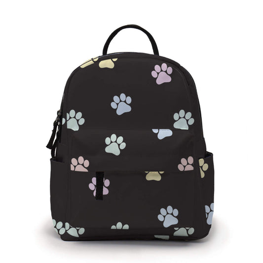 Pastel Paw Print - Water-Resistant Mini Backpack