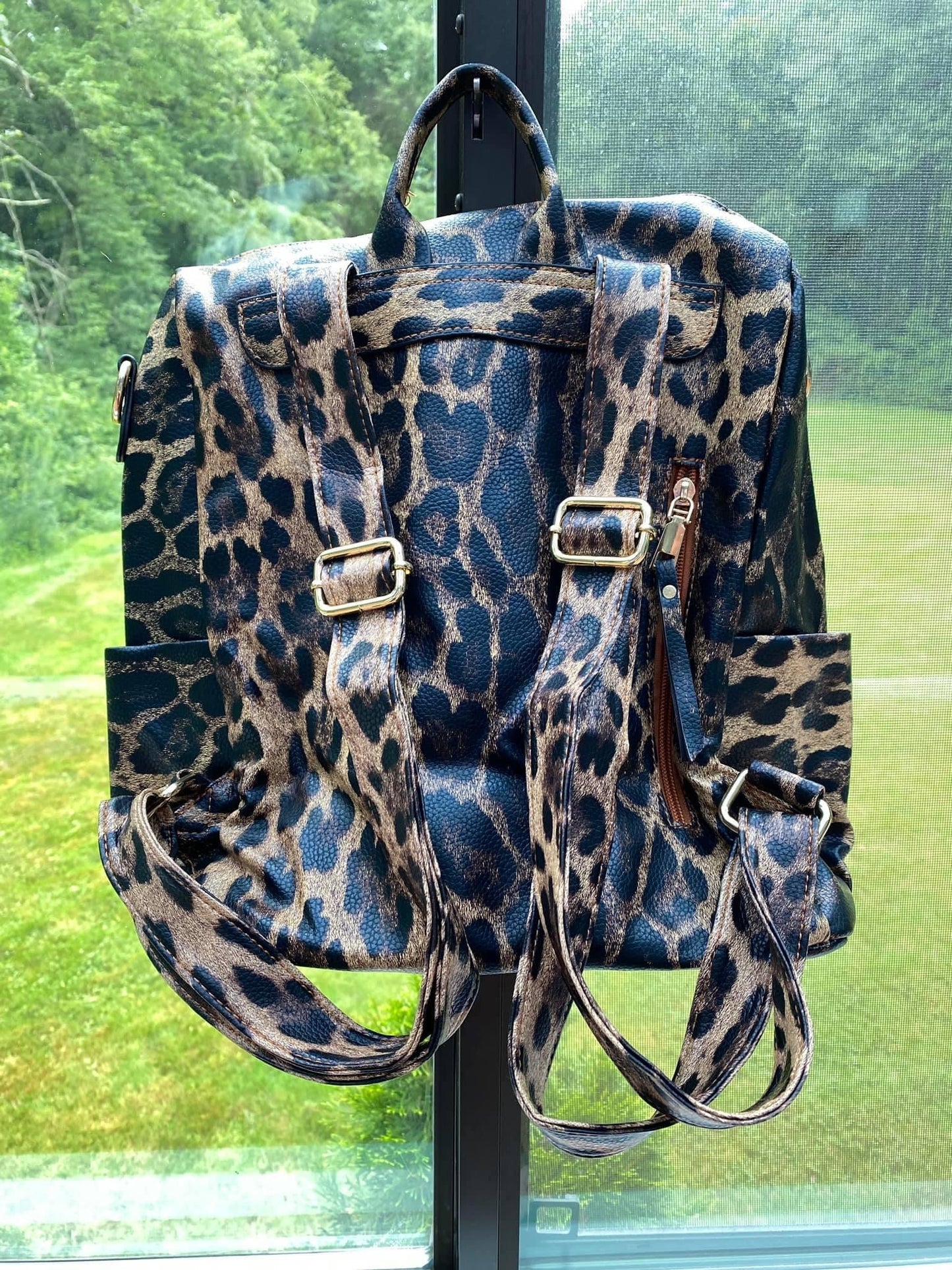 The Brooke Backpack - Brown Animal Print