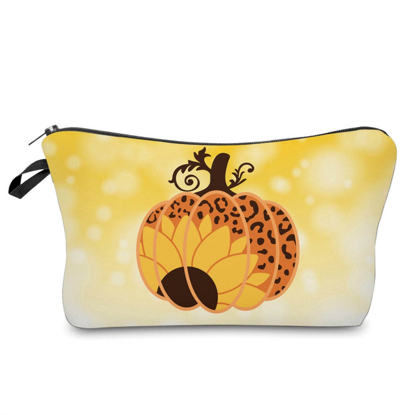 Pumpkin Sunflower on Yellow - Water-Resistant Multi-Use Pouch