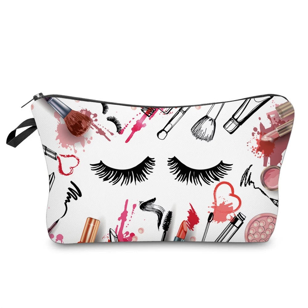 Makeup & Lashes - Water-Resistant Multi-Use Pouch