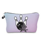 Bowling, Purple Flowers - Water-Resistant Multi-Use Pouch