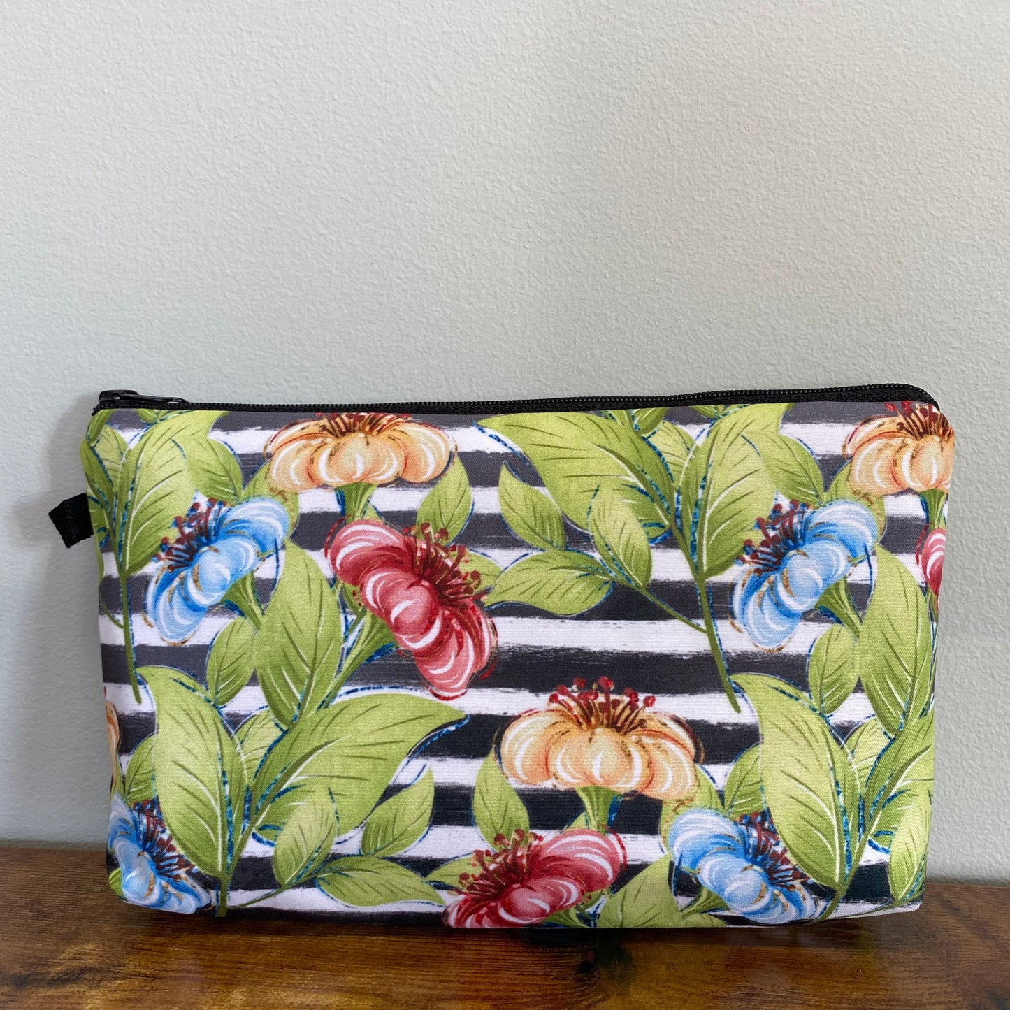 Floral Stripes - Water-Resistant Multi-Use Pouch