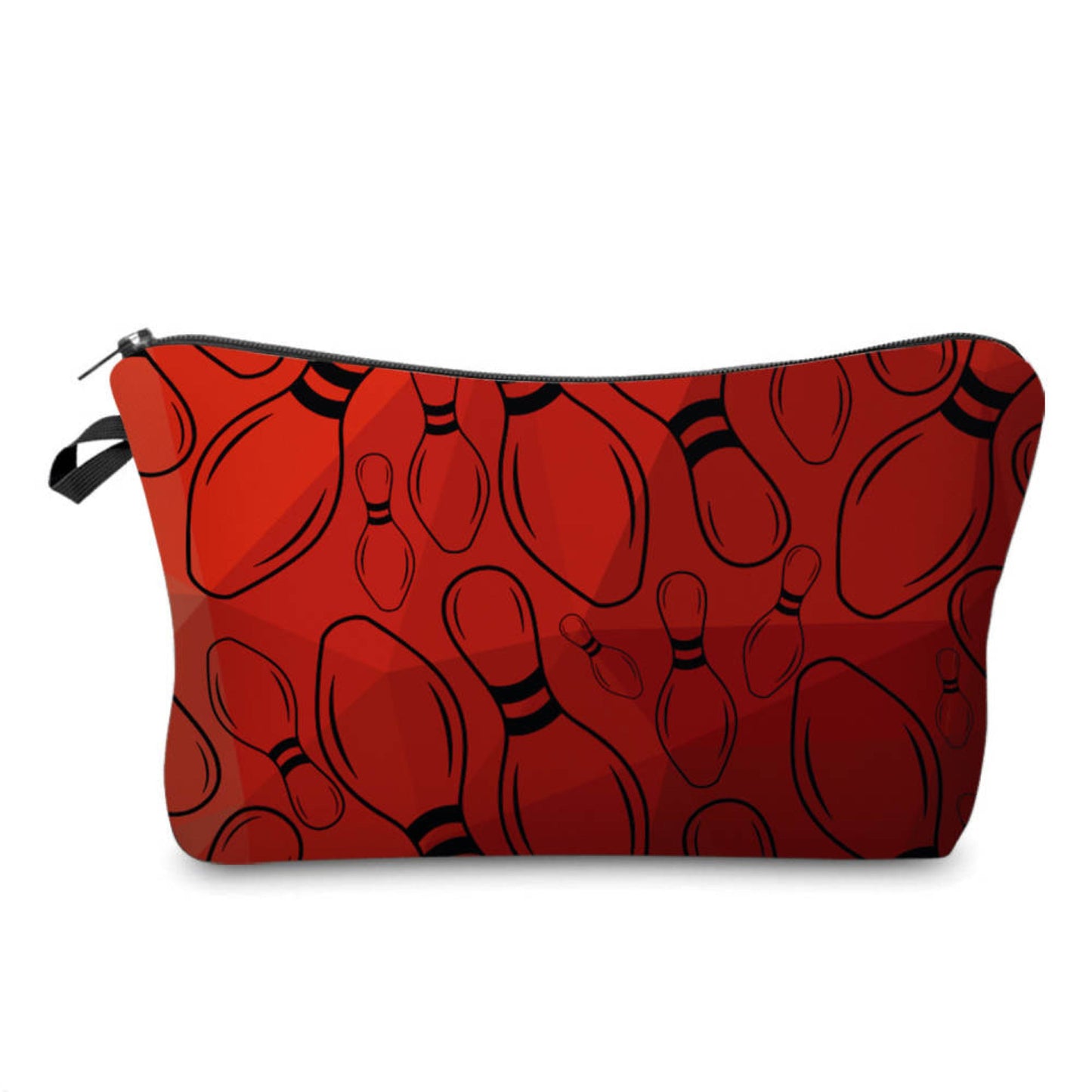 Bowling Pins on Red - Water-Resistant Multi-Use Pouch