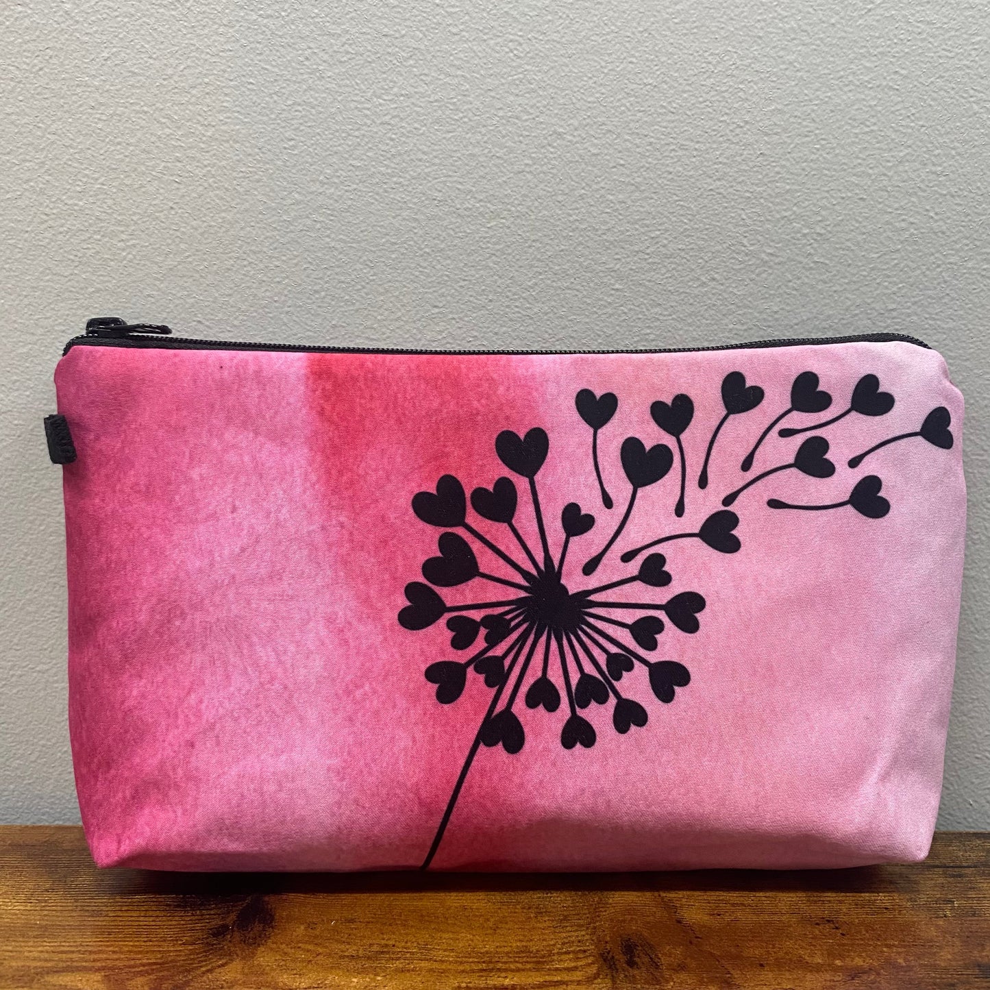 Pink Heart Dandelion - Water-Resistant Multi-Use Pouch